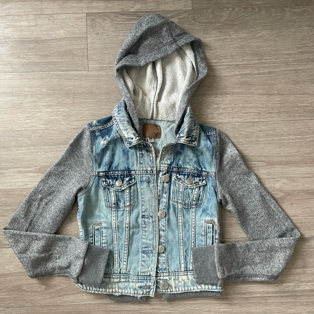 American Eagle Jean Jacket with Sweater Style